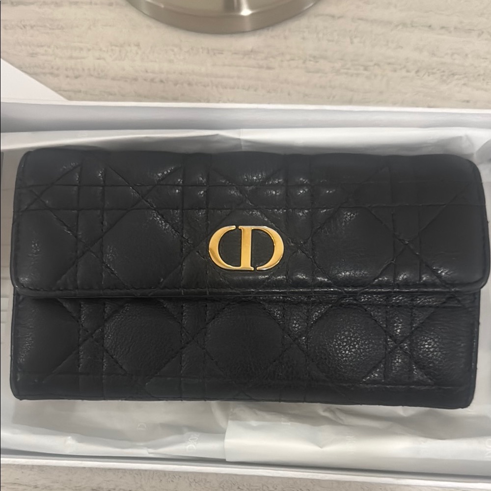 Dior Black Quilted Leather Wallet